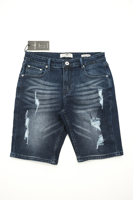 Quần jeans nam rách đẹp ngắn form slimfit thun màu xanh - Hunter X-Rays S56