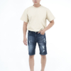 Quần jeans nam rách đẹp ngắn form slimfit thun màu xanh - Hunter X-Rays S56