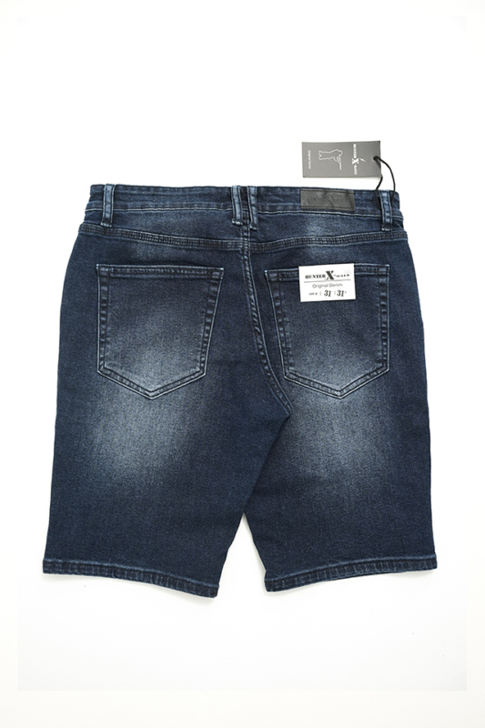 Quần jeans nam rách đẹp ngắn form slimfit thun màu xanh - Hunter X-Rays S56