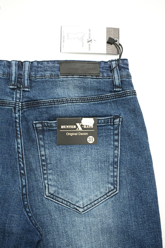 Quần jeans nam kiểu form slimfit màu xanh trơn - Hunter X-Rays S68